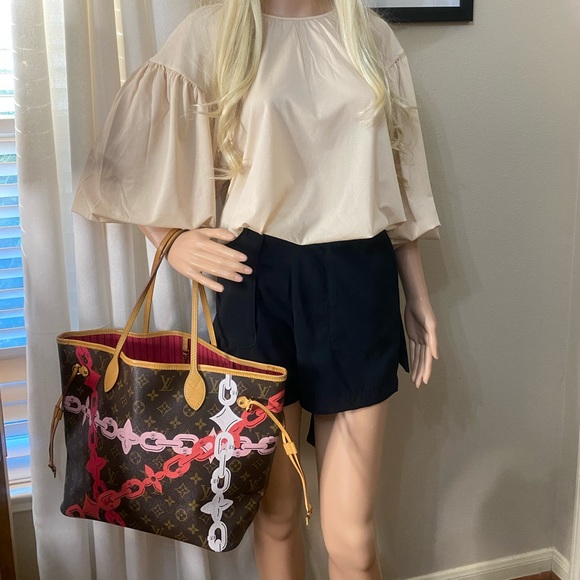 Louis Vuitton Monogram Limited Edition Neverfull MM Bay Chain - Picture 2 of 15